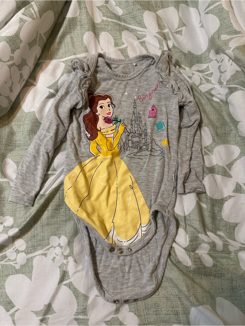 Little Sleepies Disney Princess Belle Long Sleeve Bamboo Bodysuit Onesie 6-12